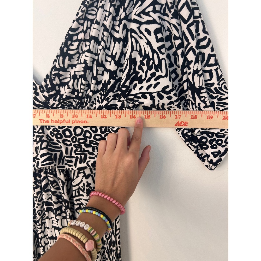 Lilly Pulitzer Maxi Dress Womens Small Black White Abstract Surplice Resort Chic - Picture 7 of 13